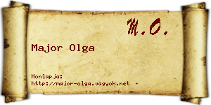 Major Olga névjegykártya