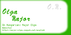 olga major business card